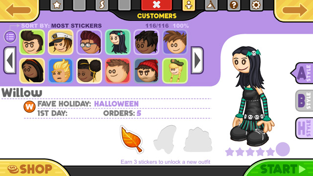 Papa's Scooperia: All Customer Outfits! 