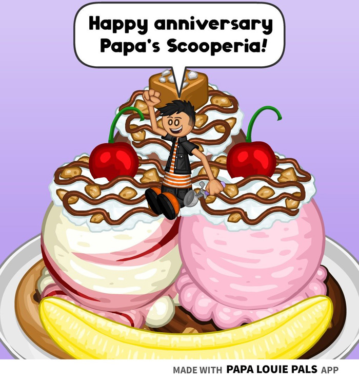 Happy 5th Anniversary Papa Louie Pals! by ShinkonSuperLuv on