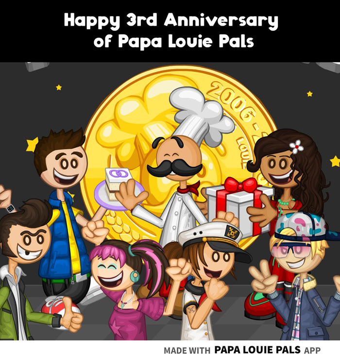 Happy 5th Anniversary Papa Louie Pals! by ShinkonSuperLuv on