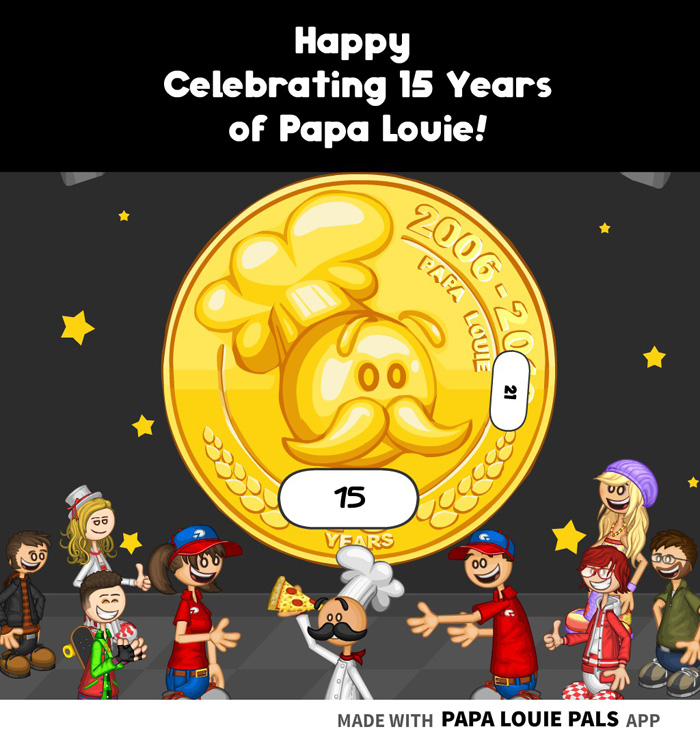 Flipline Studios on X: Celebrating 15 Years of Papa Louie!   #PapaLouie #FliplineStudios #15thanniversary   / X