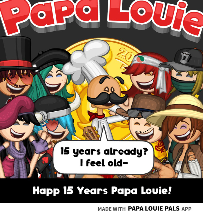 Flipline Studios on X: Celebrating 15 Years of Papa Louie!   #PapaLouie #FliplineStudios #15thanniversary   / X